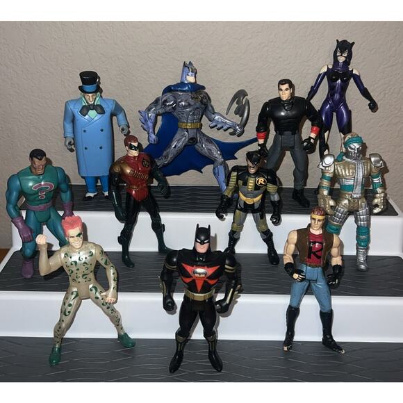 Vintage 90s Kenner Batman Action Figures Lot Of 11 DC Comics 5” Tall Characters - Picture 1 of 13